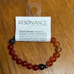 Phoenix Bracelet - Red and Black Beaded Jewelry